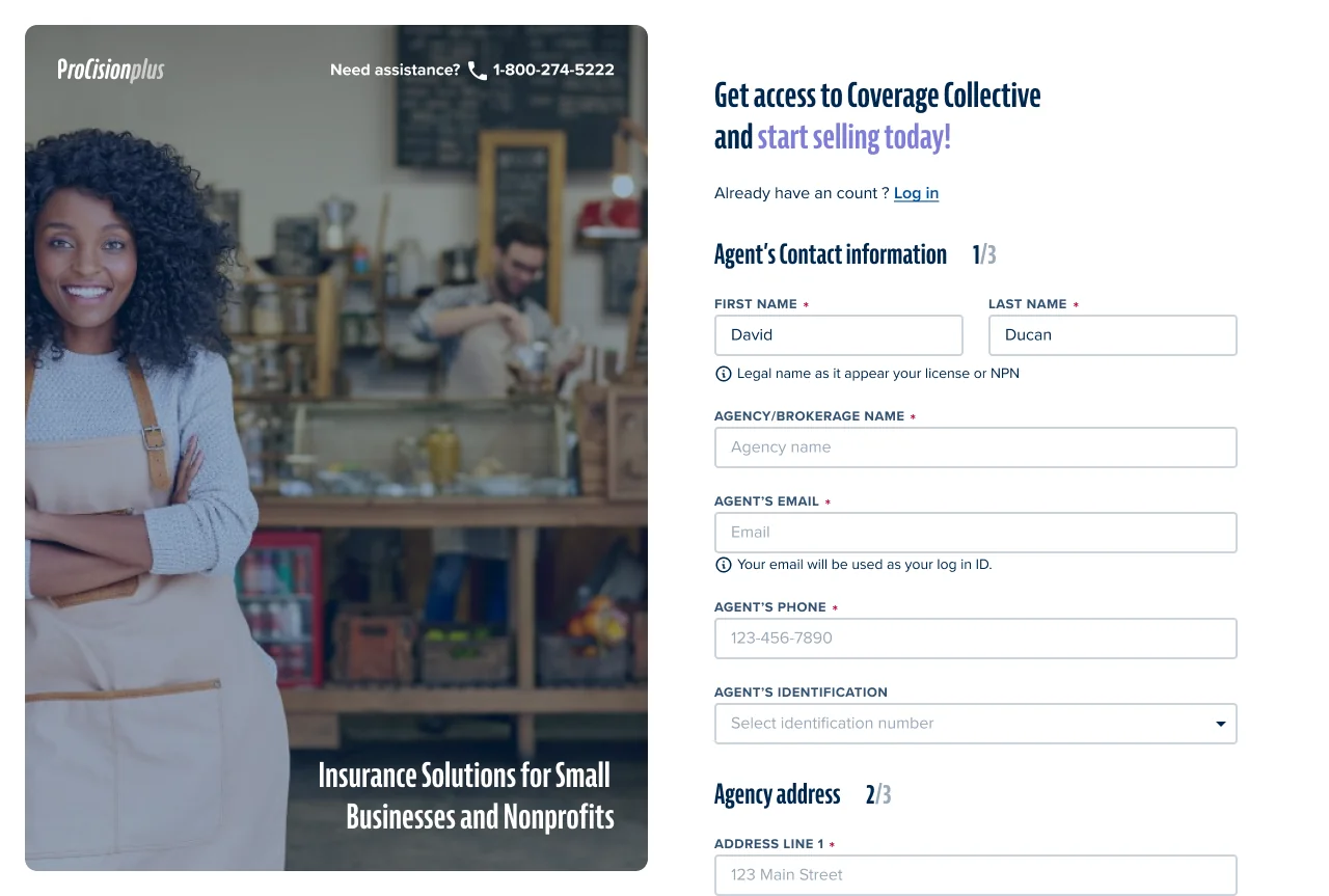 Coverage Collective access request with agent and agency information